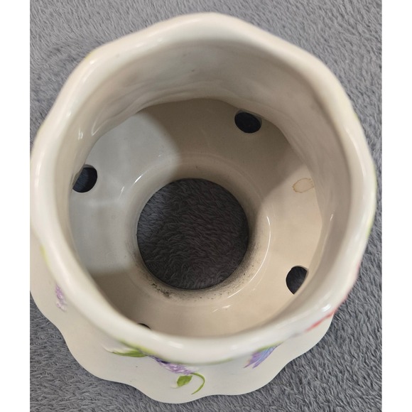 Yankee Candle Hydrangea Butterfly Ceramic Jar Shade Topper Floral 1161496 White - Picture 5 of 5